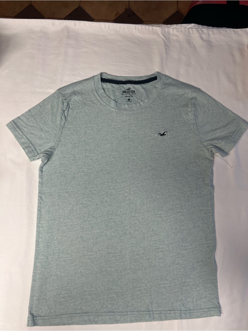 Hollister woman Heather Light Blue Crew Neck T-Shirt